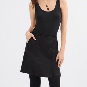 CAbi Black Diplomat Double-Breasted Mini Skirt